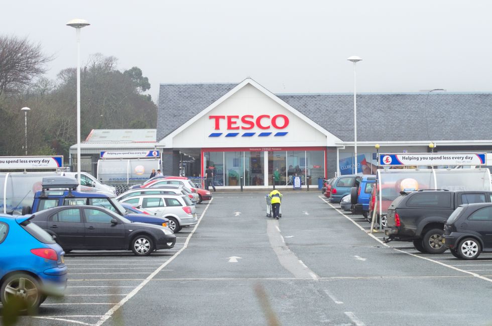 A Tesco car park in Penzance, Cornwall