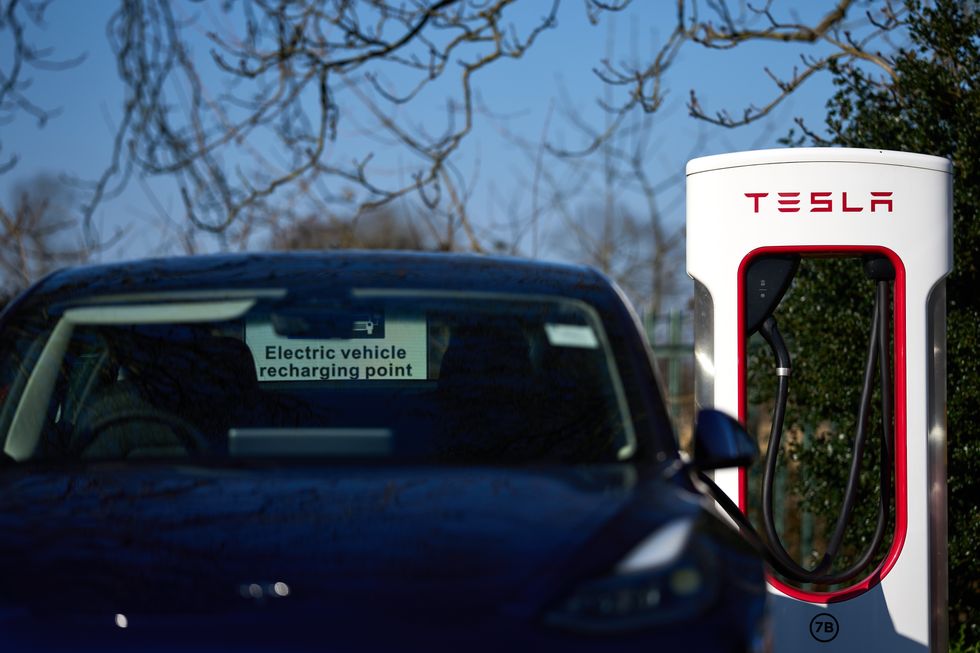 A Tesla Supercharger