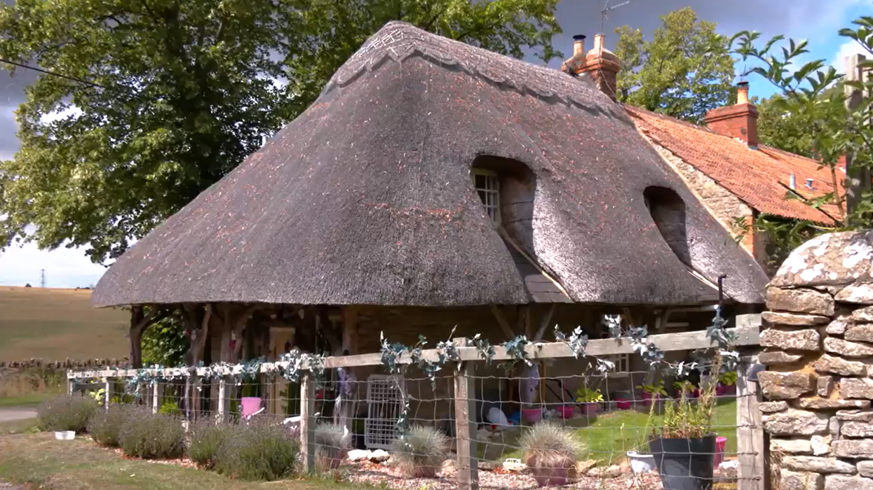 A thatched cottage in the village