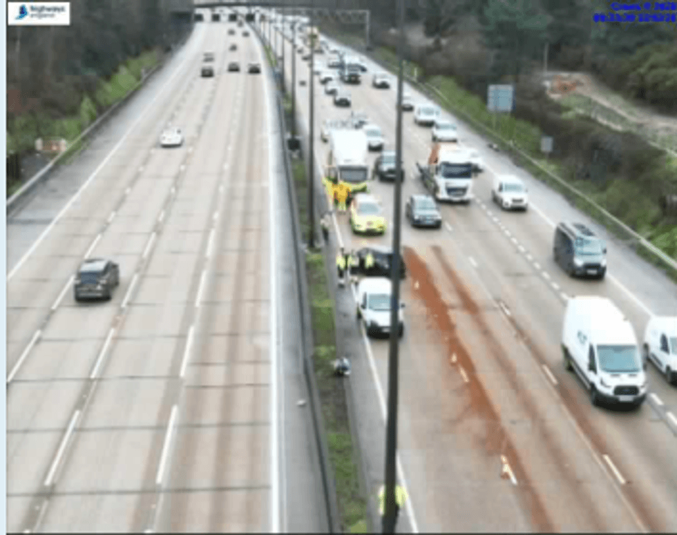 A three\u2011vehicle collision led to lanes being closed this morning on the M25 clockwise between Junctions 9 and 10
