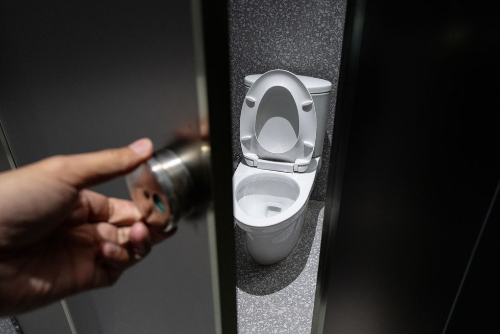 A toilet door