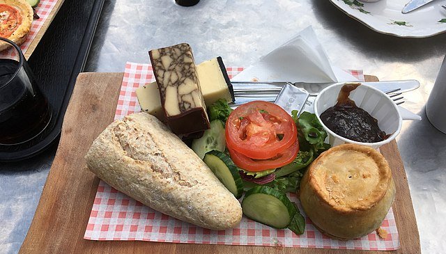 A traditional ploughman's lunch