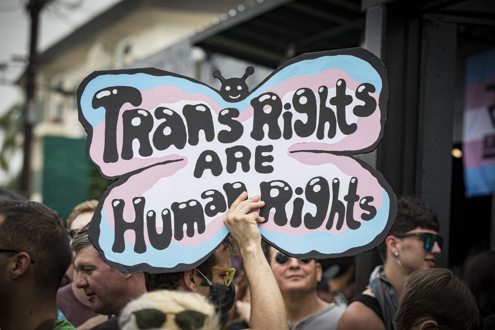A Trans rights are human rights sign