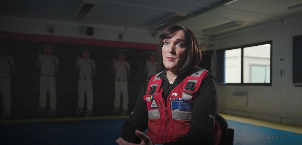 A transgender police officer has inspired children struggling with their own gender identity to “follow in her footsteps”.