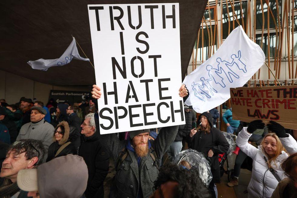 A Truth is Not Hate Speech sign