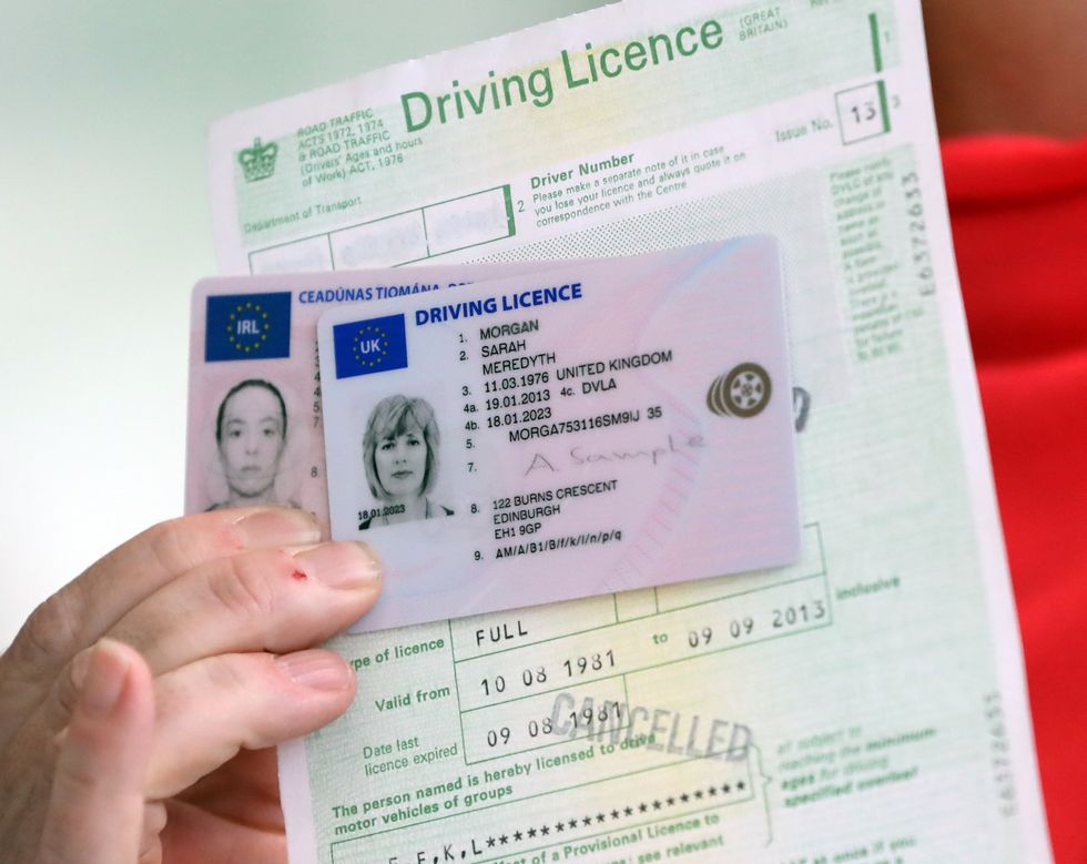 A UK and Irish driving licence
