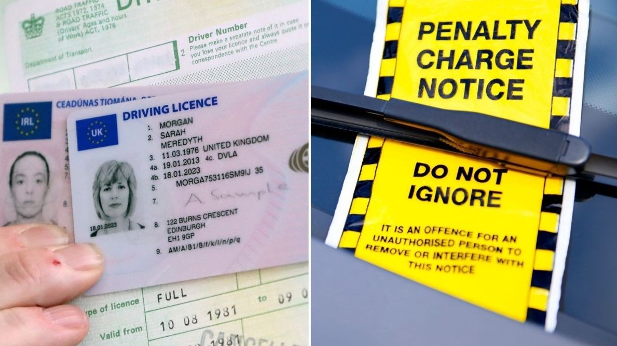 A UK driving licence and a parking fine