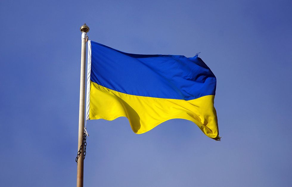 A Ukraine flag