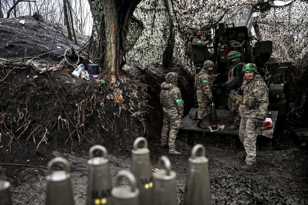 A Ukrainian artillery unit on a combat mission in Pokrovsk on November 20