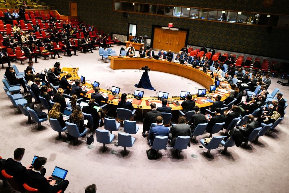 A UN Security Council meeting on Gaza at its New York headquarters