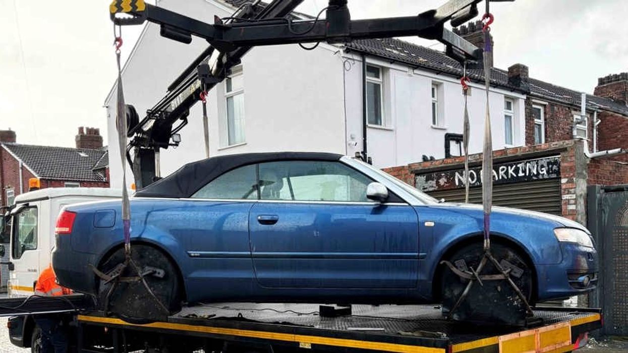 A vehicle being seized