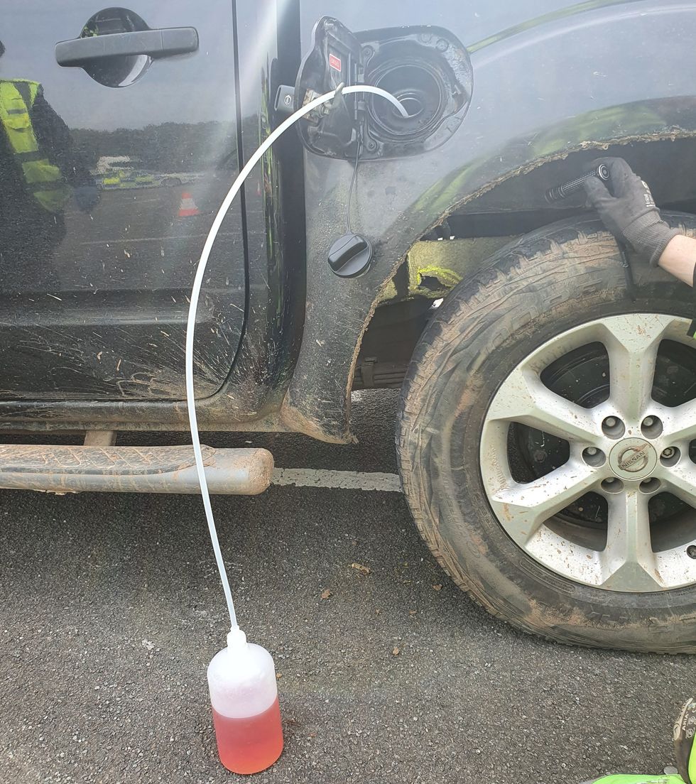 A vehicle using red diesel