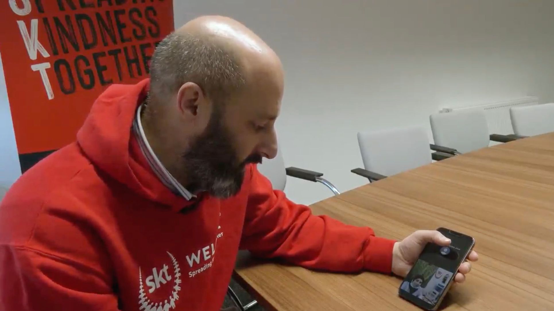 A video call between the SKT Welfare\u2019s CEO, Asif Hussain, and Dr Nafeah El-Zahra who is treating the wounded at the hospital