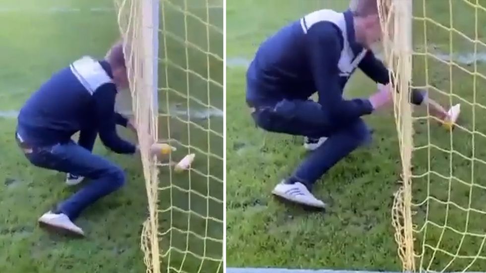 A video has been widely shared on social media appearing to show a fan invade the pitch