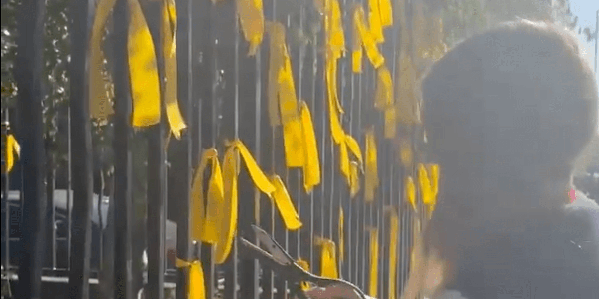 Woman who removed Israeli hostage ribbons from London memorial questioned by police Woman who removed Israeli hostage ribbons from London memorial questioned by police