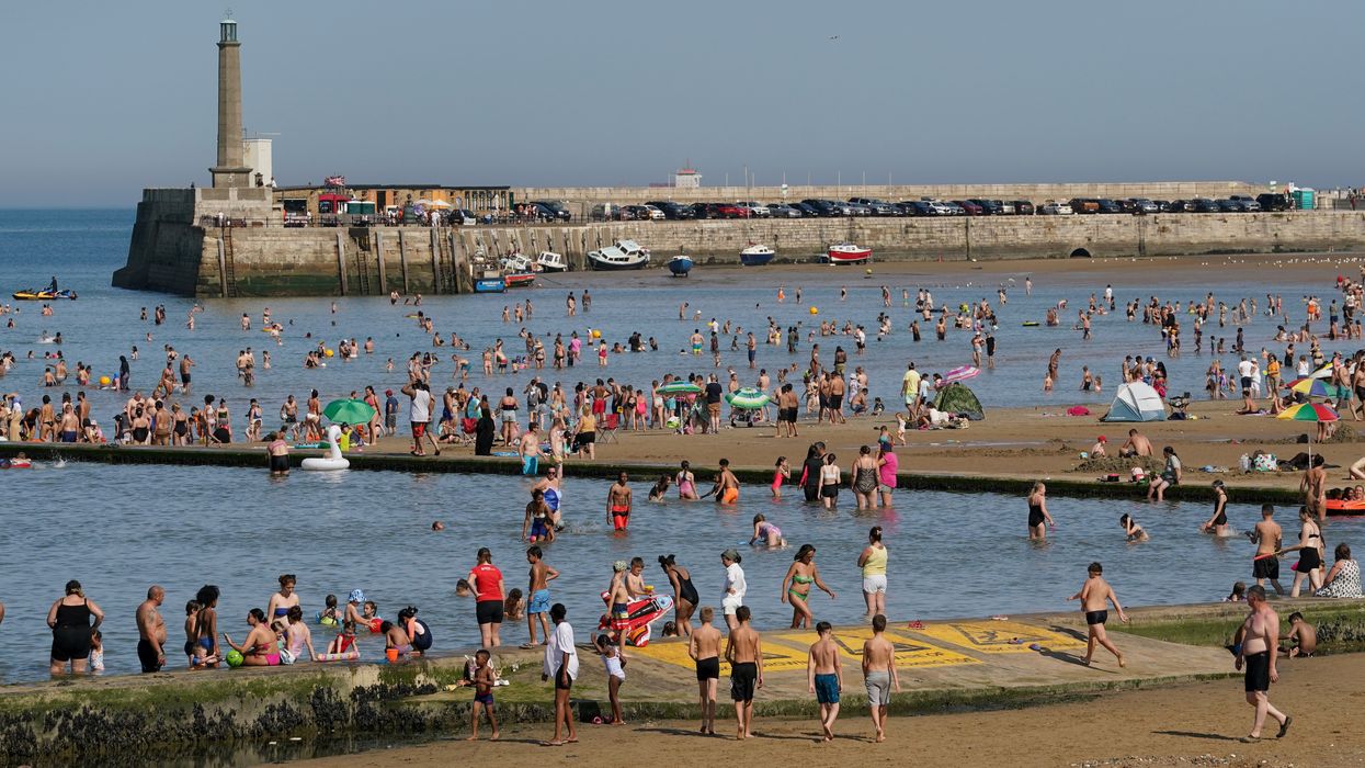 A view of a busy beach in Margate, Kent. Thunderstorms are set to hit parts of the UK amid a record-breaking September heatwave