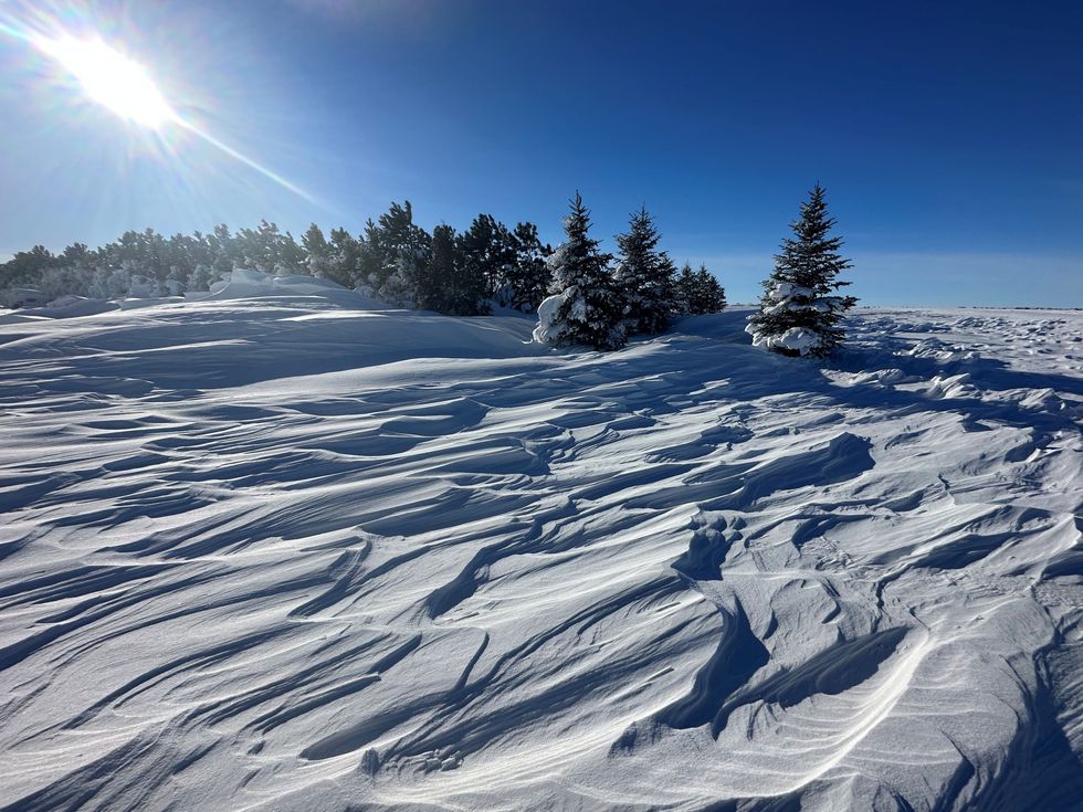 A view of an area after heavy snowfall in Regent, North Dakota, U.S. December 23, 2022, in this picture obtained from social media. Blake Rafferty/Twitter@BlakeRafferty1/via REUTERS THIS IMAGE HAS BEEN SUPPLIED BY A THIRD PARTY. MANDATORY CREDIT. NO RESALES. NO ARCHIVES.