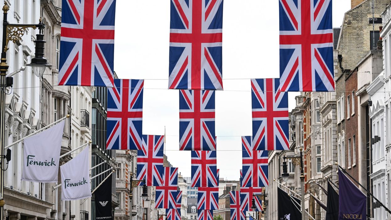 A view of Bond Street as it is decorated with 247 Union flags