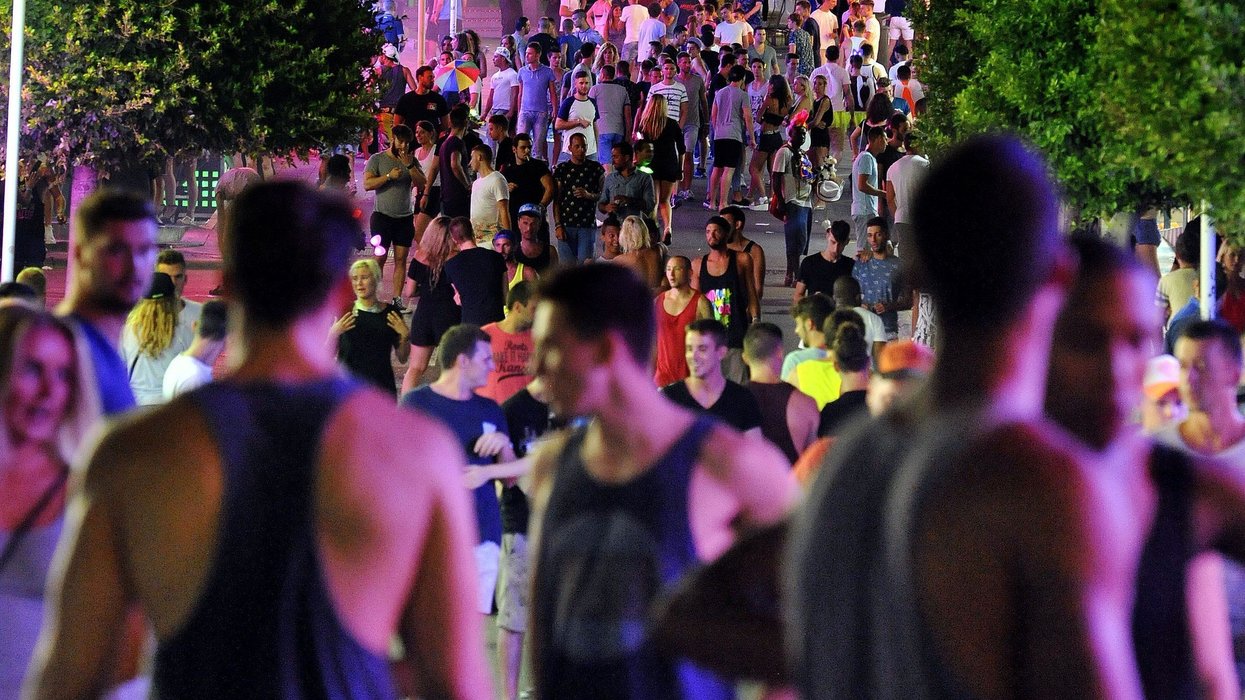 A view of Punta Ballena, the main club strip in Magaluf, Majorca, Spain