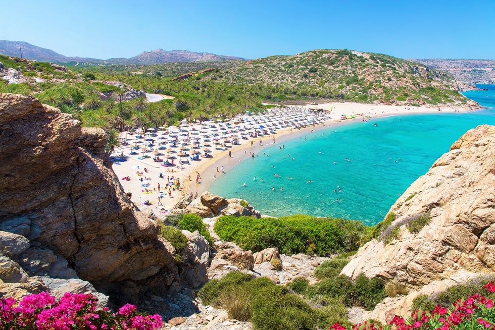 A view of the beach at Vai, Crete, Greece