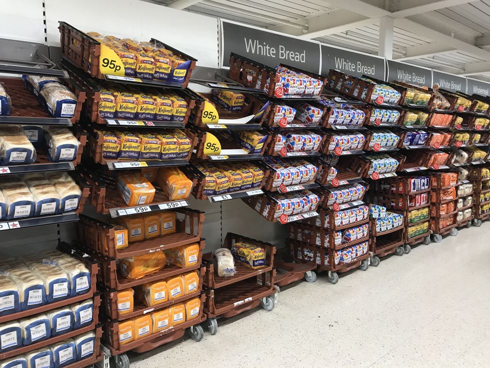 A view of the bread aisle in the Tesco Extra store in Isleworth, after Prime Minister Boris Johnson announced a new national lockdown will come into force in England next week.