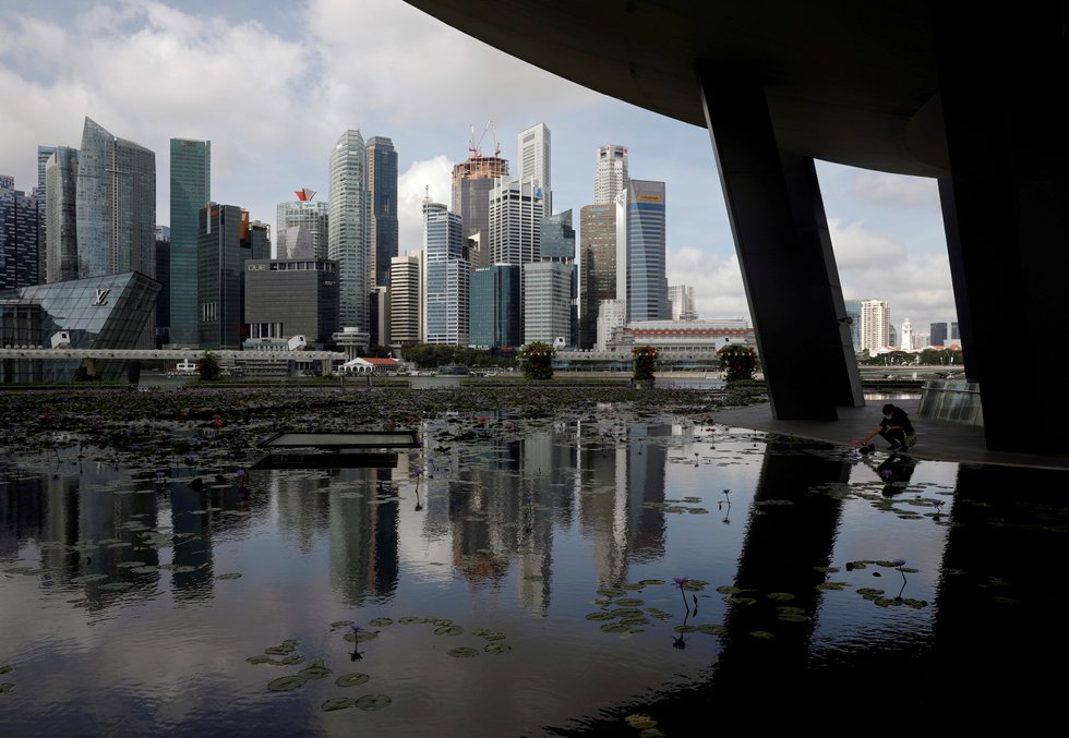 A view of the city skyline in Singapore