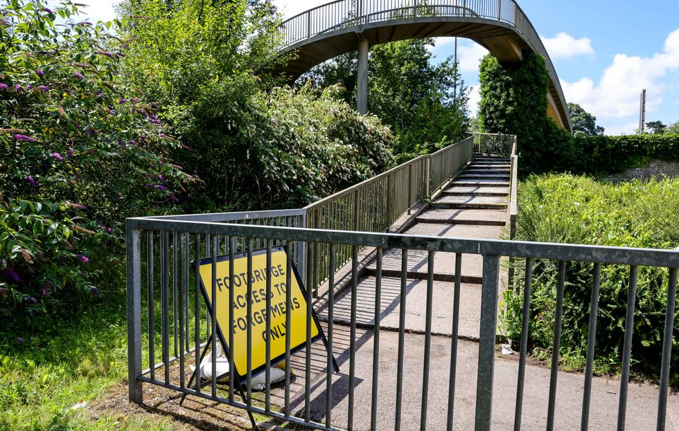 A view of the footbrisge which is at present the only access to Forge Mews on August 10, 2021 in Bassaleg