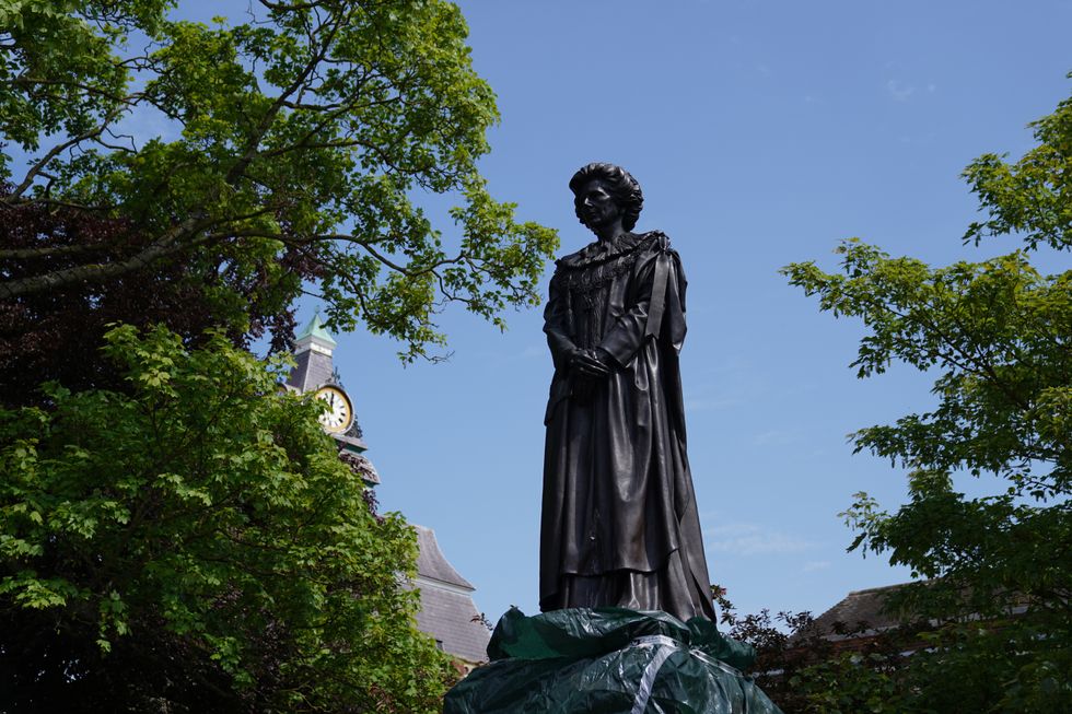 A view of the newly installed statue of Baroness Margaret Thatcher in her home town of Grantham, Lincolnshire. Picture date: Sunday May 15, 2022.