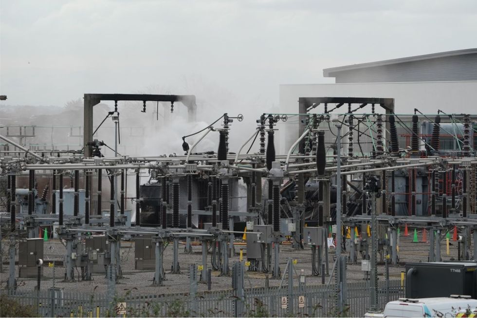 A view of the North Hyde electrical substation which caught fire