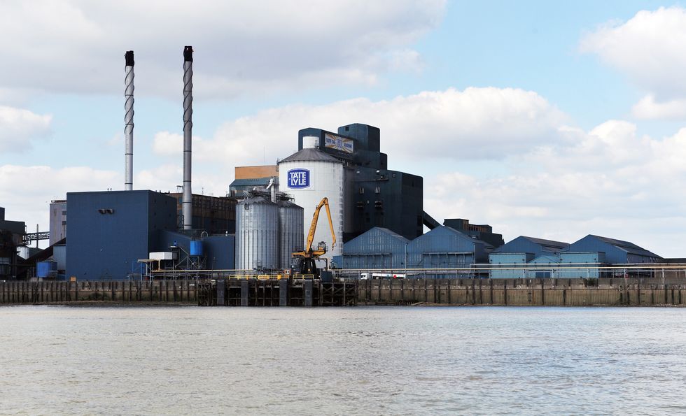 A view of the Tate & Lyle Sugars, Thames Refinery factory,
