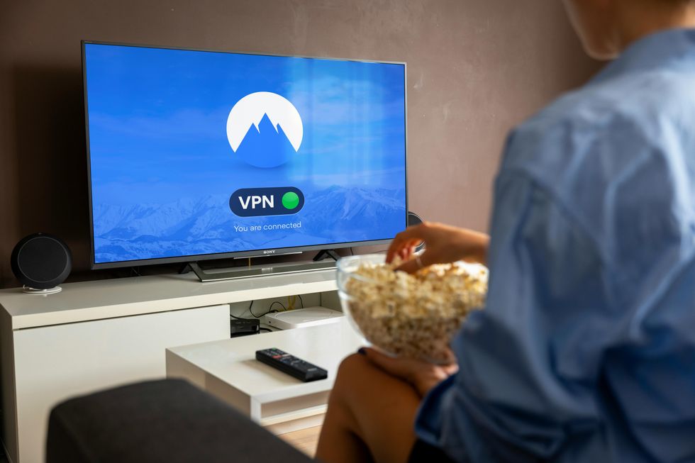 A viewer connecting to a VPN to watch TV
