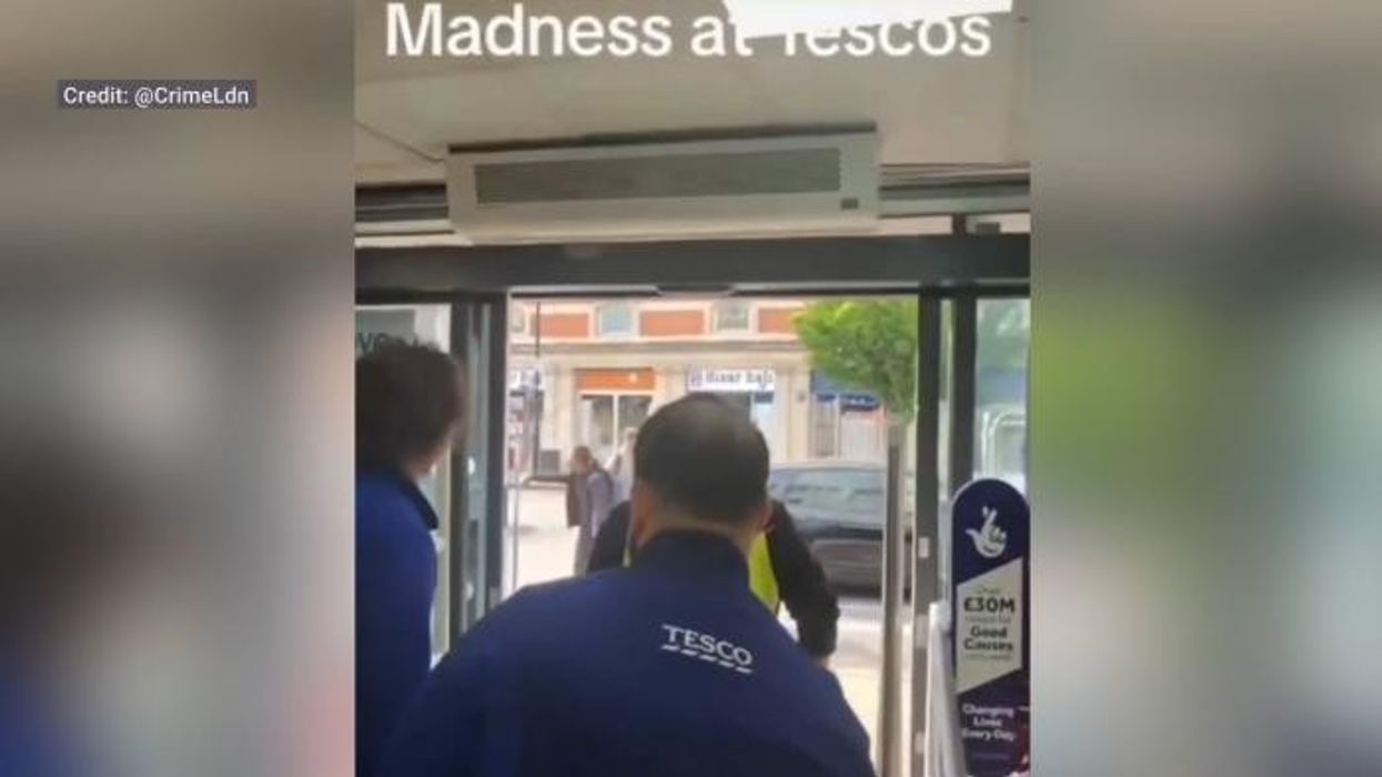 Tesco staff hurl metal baskets and crates at ‘shoplifters’ in shocking standoff