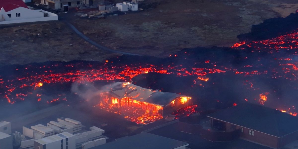 NextImg:Molten rocks set homes on FIRE as lava melts town in Iceland after volcanic eruption