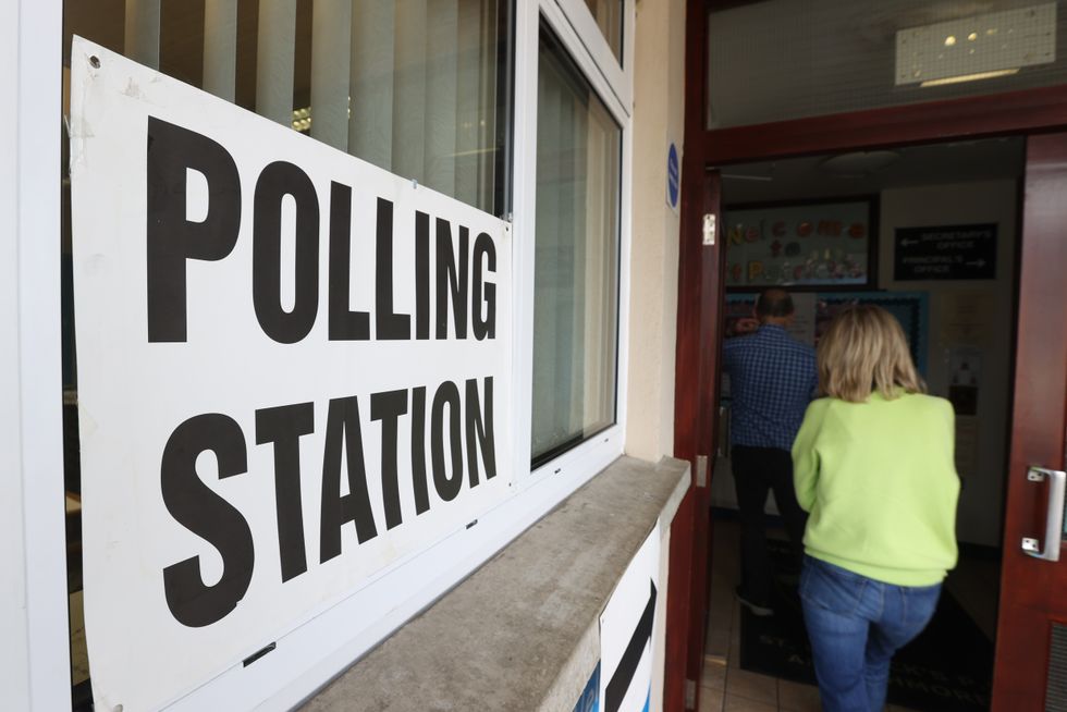 A voting station in Northern Ireland