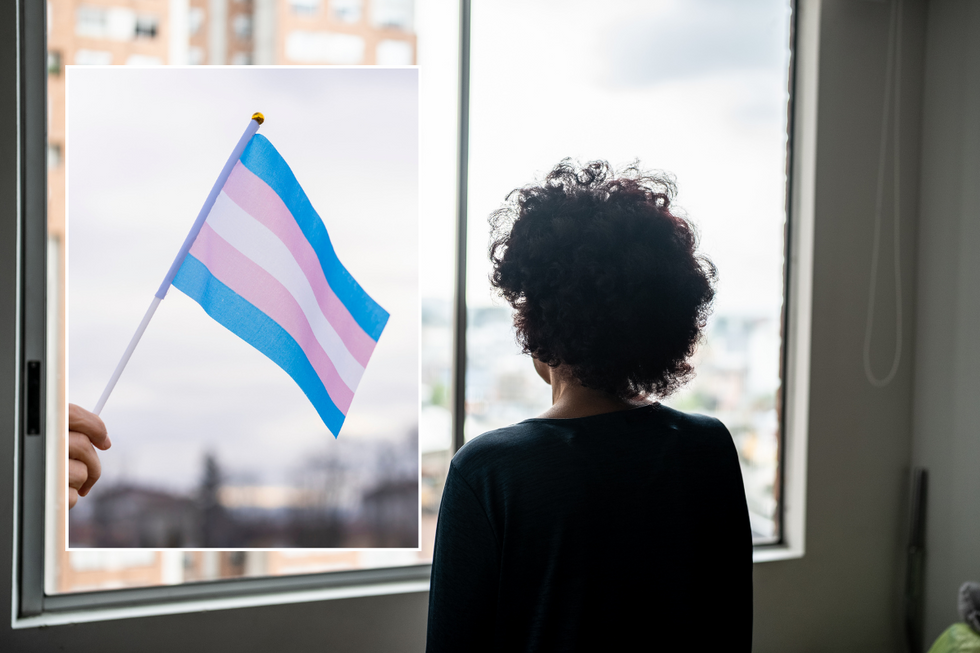 A woman looking out of a window