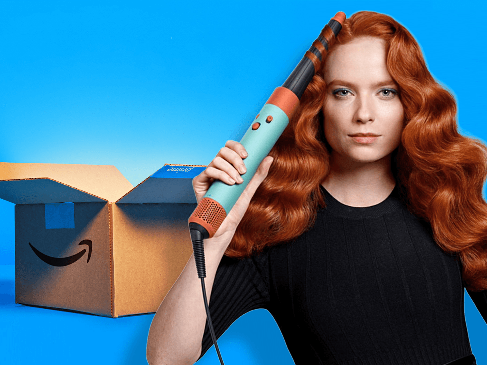 a woman uses the dyson airwrap i.d. to style her hair
