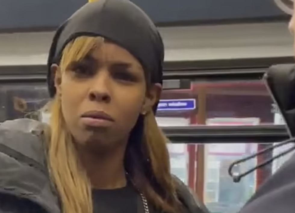 A woman wearing a bandana