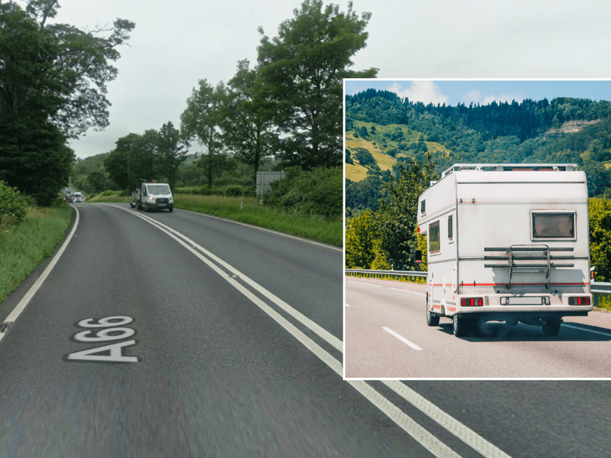 A66 and motorhome on road