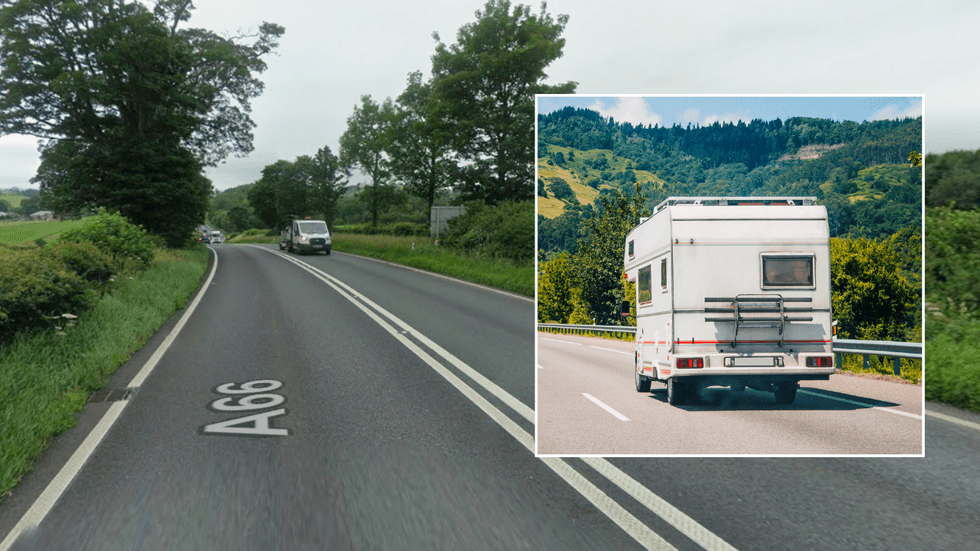 A66 and motorhome on road