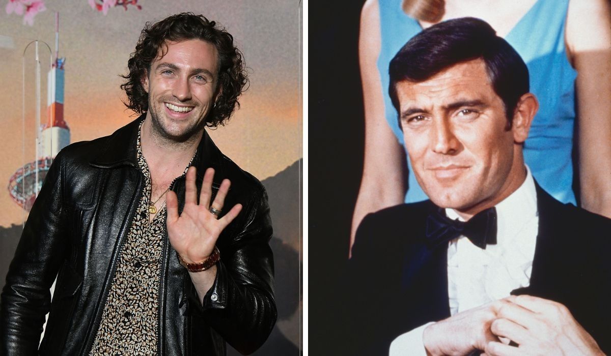 Aaron Taylor-Johnson and George Lazenby