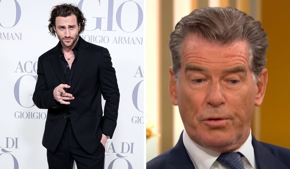 Aaron Taylor-Johnson and Pierce Brosnan