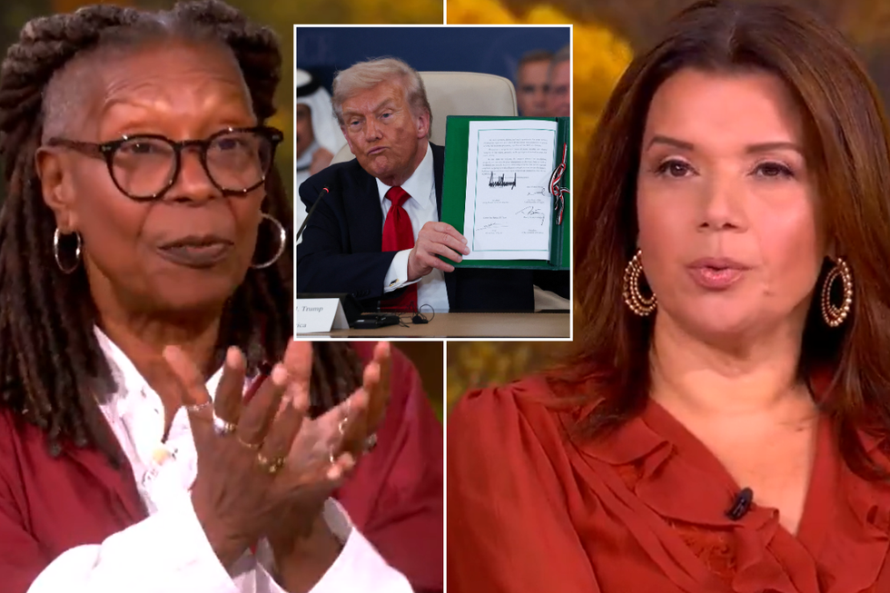 Whoopi Goldberg and The View co-stars branded 'pathetic' as they refuse to mention Trump in Gaza peace deal debate: 'Spiteful people!'