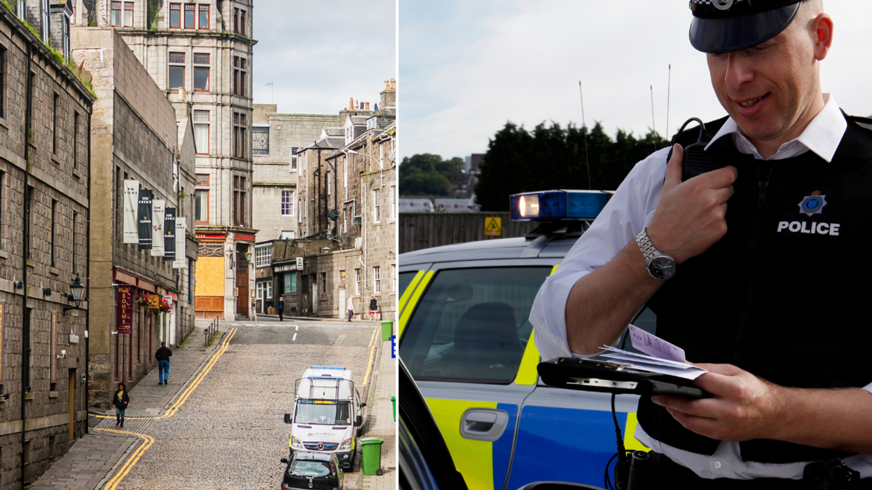 Aberdeen bus gate and a police officer