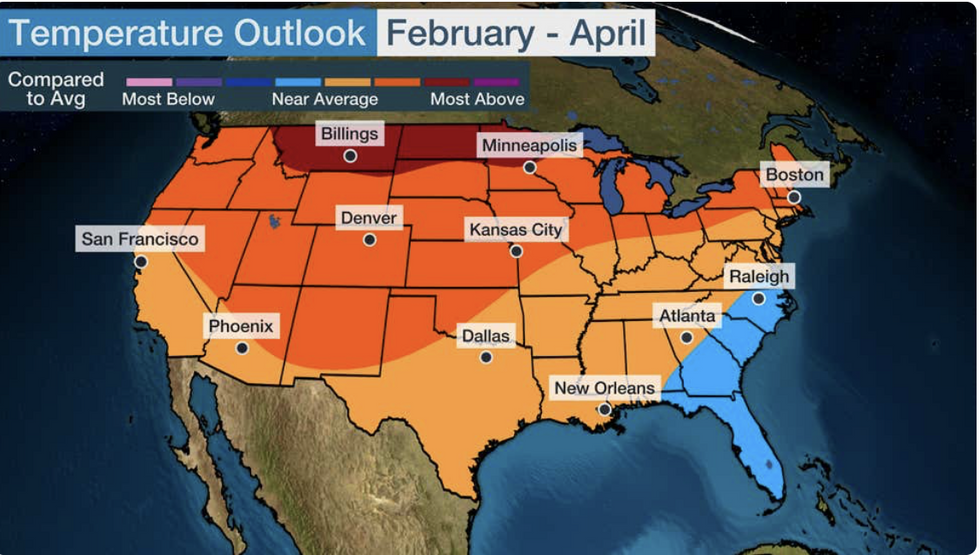 Above average spring temperatures