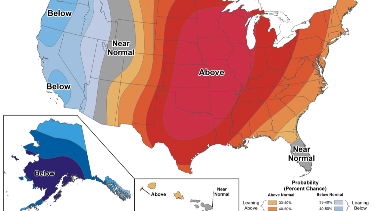 Above-average temperatures predicted