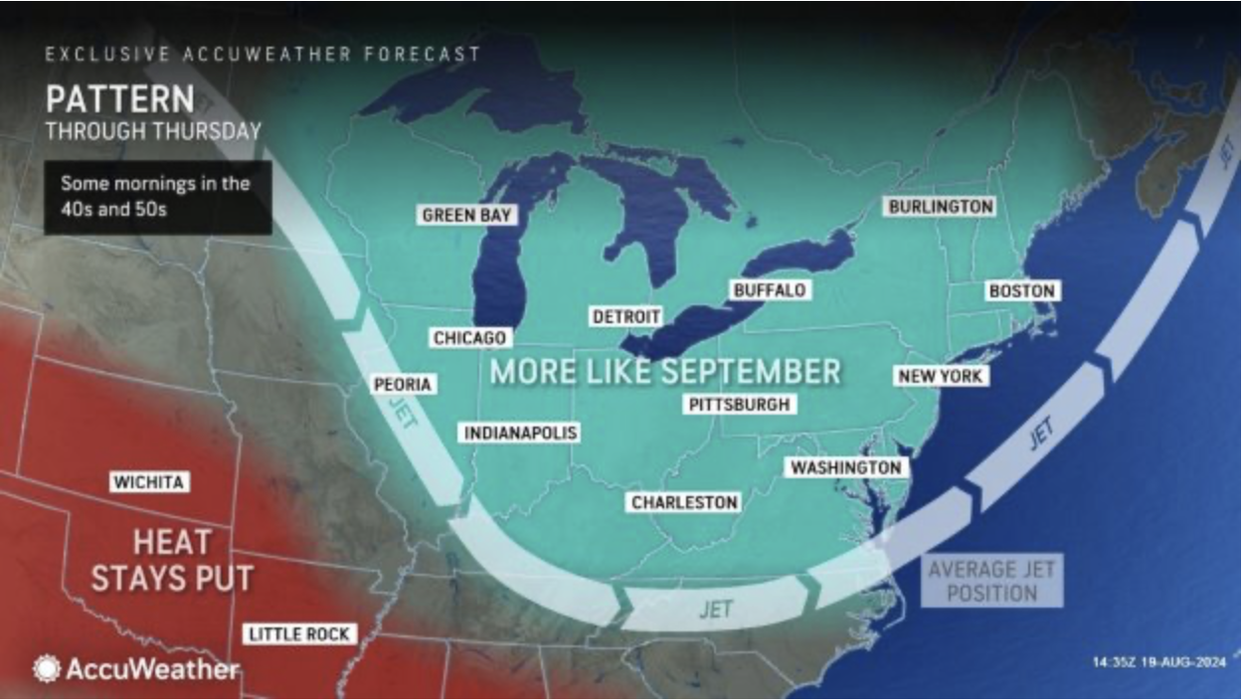 Accuweather map shows cold snap to affect east and northeast