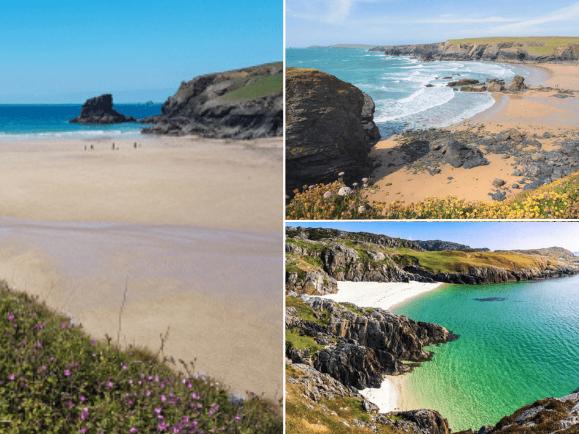Achmelvich Bay, Scottish Highlands / Porthcothan, Cornwall / Treyarnon Bay, Cornwall
