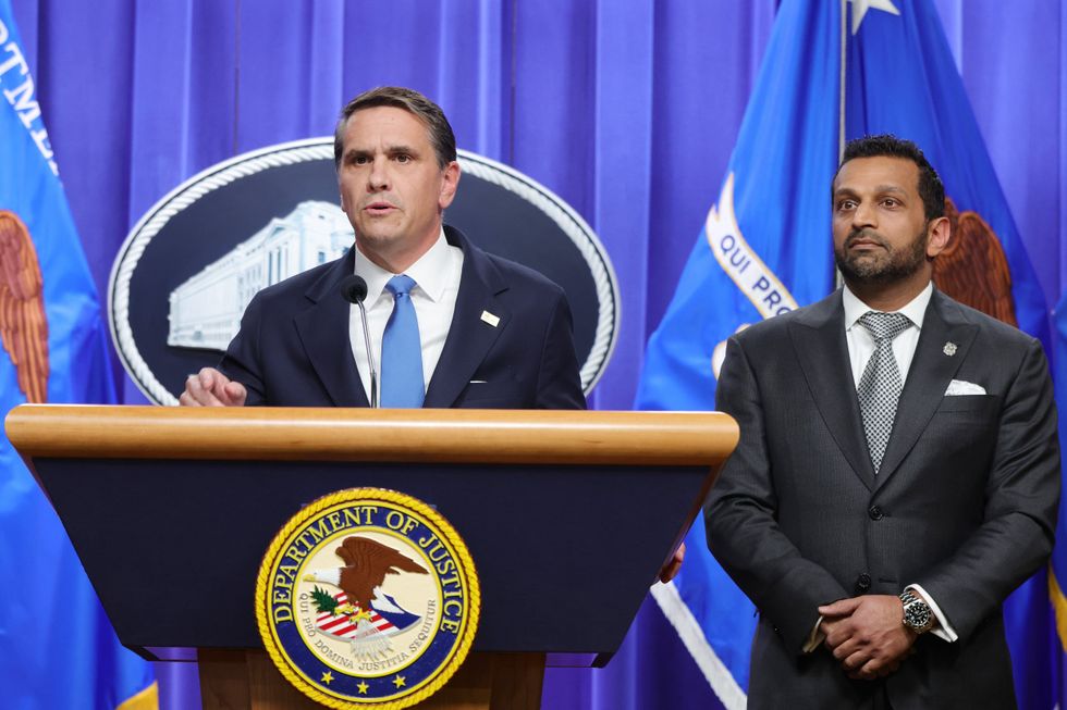 Acting attorney general Todd Blanche (left) and FBI director Kash Patel (right)
