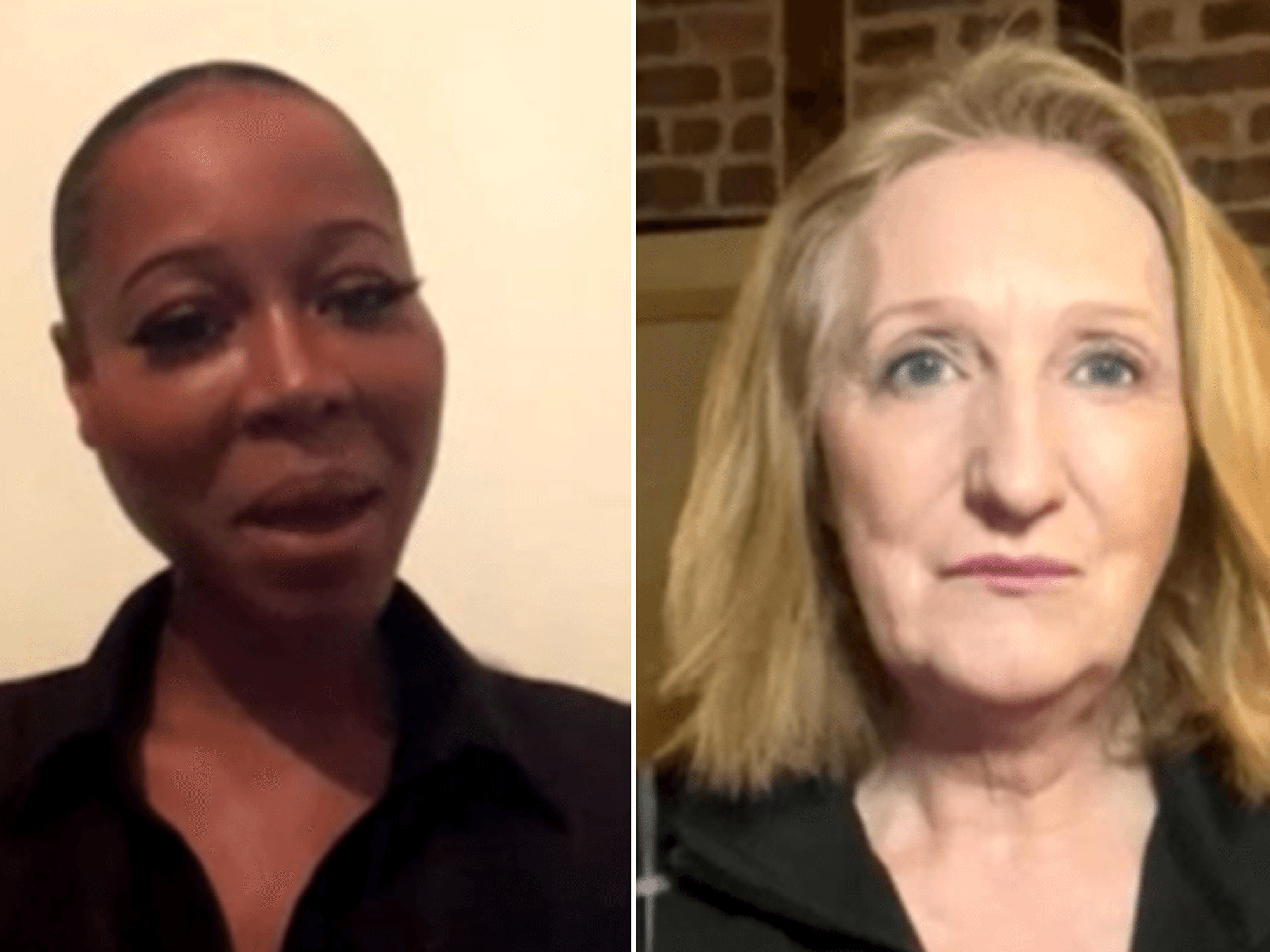 Activist Ayton Imarn and Suzanne Evans clash