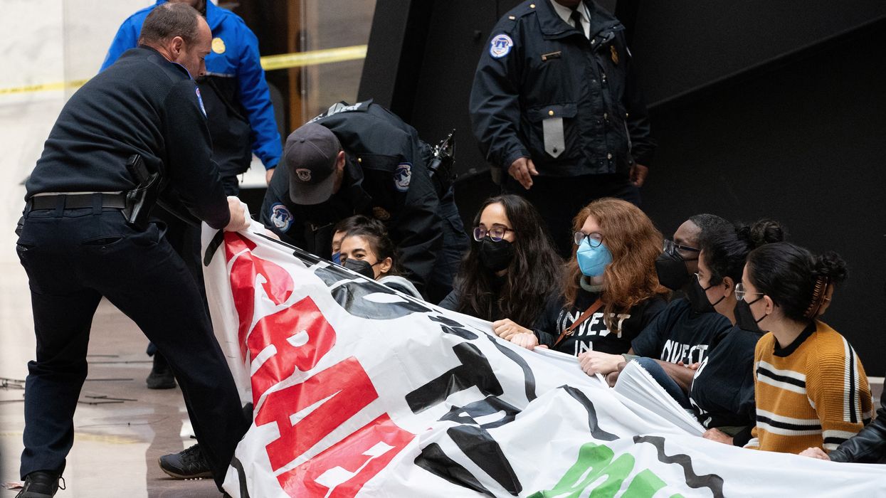 Activists engage in civil disobedience in Hart Senate Office Building